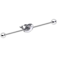 Load image into Gallery viewer, 14G Sweet Smiling Whale Industrial Barbell 38mm
