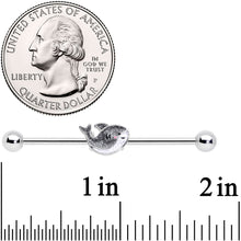 Load image into Gallery viewer, 14G Sweet Smiling Whale Industrial Barbell 38mm
