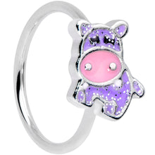 Load image into Gallery viewer, 18G 3/8 Happy Purple Hippo Nose Hoop
