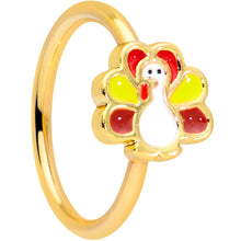 Load image into Gallery viewer, 18G 3/8 Gold Tone Turkey Time Thanksgiving Nose Hoop
