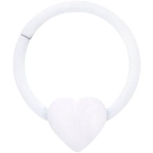 将图片加载到图库查看器，18G 3/8 White Matte Little Heart Hinged Segment Ring
