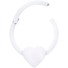 将图片加载到图库查看器，18G 3/8 White Matte Little Heart Hinged Segment Ring
