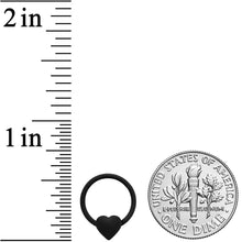 Load image into Gallery viewer, 18G 3/8 Black Matte Little Heart Hinged Segment Ring
