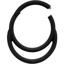 Load image into Gallery viewer, 18G 3/8 Black Matte Double Circle Cartilage Hinged Segment Ring
