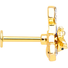 Load image into Gallery viewer, 16G 5/16 Clear CZ Gem Gold Tone Lovely Bee Labret Monroe Tragus

