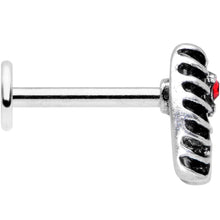 Load image into Gallery viewer, 16G 5/16 Red CZ Gem Heart Skeleton Ribs Halloween Labret Tragus
