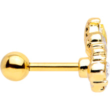 Load image into Gallery viewer, 16G 1/4 Clear CZ Gem Gold Tone Lavish Crown Cartilage Earring

