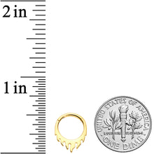 Load image into Gallery viewer, 16G 5/16 Gold Tone Flames of Style Fire Hinged Segment Ring
