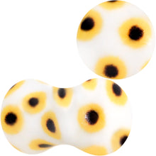 Load image into Gallery viewer, White Acrylic Scores of Sunflowers Double Flare Plug Set
