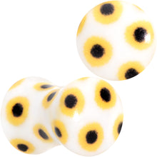 Load image into Gallery viewer, White Acrylic Scores of Sunflowers Double Flare Plug Set
