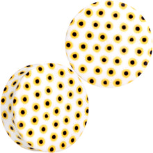 Load image into Gallery viewer, White Acrylic Scores of Sunflowers Double Flare Plug Set
