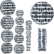 将图片加载到图库查看器，Black White Acrylic Music Notes Double Flare Plug Set
