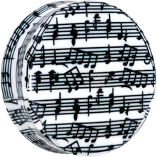 将图片加载到图库查看器，Black White Acrylic Music Notes Double Flare Plug Set
