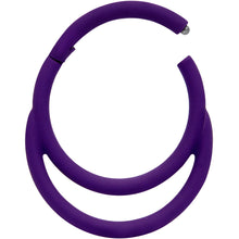 Load image into Gallery viewer, 18G 3/8 Purple Matte Double Circle Cartilage Hinged Segment Ring

