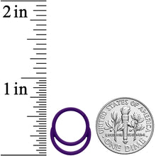 Load image into Gallery viewer, 18G 3/8 Purple Matte Double Circle Cartilage Hinged Segment Ring
