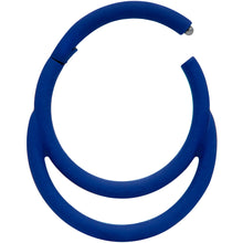 将图片加载到图库查看器，18G 3/8 Blue Matte Double Circle Cartilage Hinged Segment Ring

