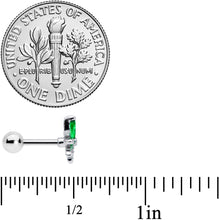 Load image into Gallery viewer, 16G 1/4 Clear Green Gem Pot Leaf Cartilage Tragus Earring
