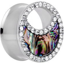 将图片加载到图库查看器，Clear Gem Iridescent Crescent Moon Tunnel Plug Set
