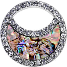 将图片加载到图库查看器，Clear Gem Iridescent Crescent Moon Tunnel Plug Set
