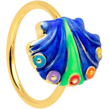 Load image into Gallery viewer, 20G 5/16 Gold Tone Blue Shell Nose Hoop
