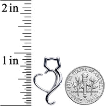 Load image into Gallery viewer, 16G 5/16 Cat Lover Heart Kitty Closure Ring
