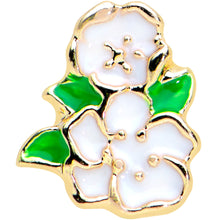 Load image into Gallery viewer, 16G 1/4 Gold Tone White Spring Flower Cartilage Tragus Earring
