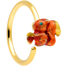 Load image into Gallery viewer, 20G 5/16 Gold Tone Happy Squirrel Nose Hoop

