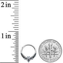 将图片加载到图库查看器，16G 3/8 Clear Gems Gothic Bee Hinged Segment Ring
