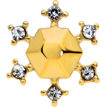 Load image into Gallery viewer, Clear CZ Gem Gold Tone Sweet Snowflake Christmas Barbell Tongue Ring
