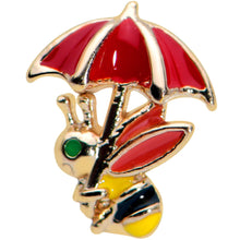 Load image into Gallery viewer, 16G 1/4 Gold Tone Rainy Day Umbrella Bee Cartilage Tragus Earring
