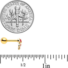 Load image into Gallery viewer, 16G 1/4 Gold Tone Rainy Day Umbrella Bee Cartilage Tragus Earring
