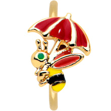 Load image into Gallery viewer, 20G 5/16 Gold Tone Rainy Day Umbrella Bee Nose Hoop
