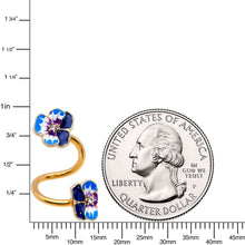 Load image into Gallery viewer, Clear Gem Gold Tone Blue Spring Flower Spiral Twister Belly Ring
