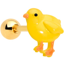 Load image into Gallery viewer, 16G 1/4 Gold Tone Yellow Easter Chick Cartilage Tragus Earring
