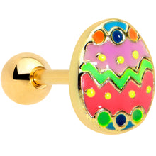 Load image into Gallery viewer, 16G 1/4 Gold Tone Funky Painted Easter Egg Cartilage Tragus
