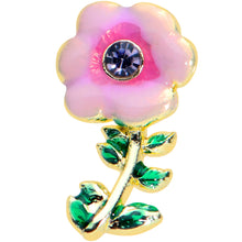 将图片加载到图库查看器，16G 5/16 Purple CZ Gem Gold Tone Pink Flower Labret Monroe Tragus
