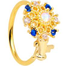 Load image into Gallery viewer, 20G 5/16 White Synthetic Opal Gold Tone Key Nose Hoop
