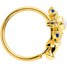 Load image into Gallery viewer, 20G 5/16 White Synthetic Opal Gold Tone Key Nose Hoop
