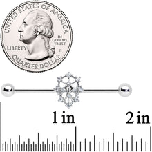 Load image into Gallery viewer, 14G Clear CZ Gem Constellation Industrial Barbell 38mm
