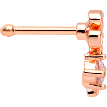 Load image into Gallery viewer, 20G 1/4 Clear CZ Gem Rose Gold Tone Butterfly Flower Nose Bone
