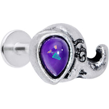 Load image into Gallery viewer, 16G 5/16 Blue Faux Opal Elegant Elephant Labret Monroe Tragus
