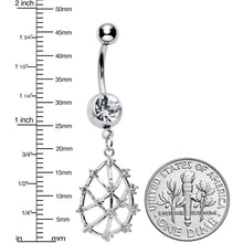Load image into Gallery viewer, Clear CZ Gem Constellation Dangle Belly Ring
