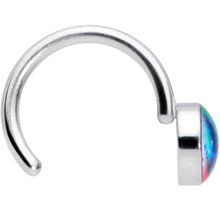 Load image into Gallery viewer, 18G 5/16 Rainbow Tie Dye Peace Sign Nose Hoop
