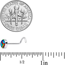 Load image into Gallery viewer, 18G 1/4 Rainbow Tie Dye Peace Sign Left Nose Screw
