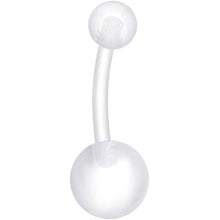 Load image into Gallery viewer, Aurora Gem White Matte UV Clear Glitter Belly Ring Set of 4
