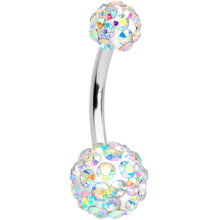 Load image into Gallery viewer, Aurora Gem White Matte UV Clear Glitter Belly Ring Set of 4
