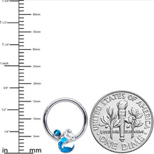 将图片加载到图库查看器，16G 3/8 Aqua Gem Blue Mermaid Hinged Segment Ring
