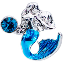Load image into Gallery viewer, 16G 5/16 Aqua Gem Blue Mermaid Labret Monroe Tragus
