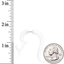 将图片加载到图库查看器，18G 1/4 White Tribal Style Cheater Hanger Plug Set
