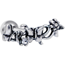 Load image into Gallery viewer, 16G 1/4 Clear Gem Array of Butterflies Cartilage Tragus Earring
